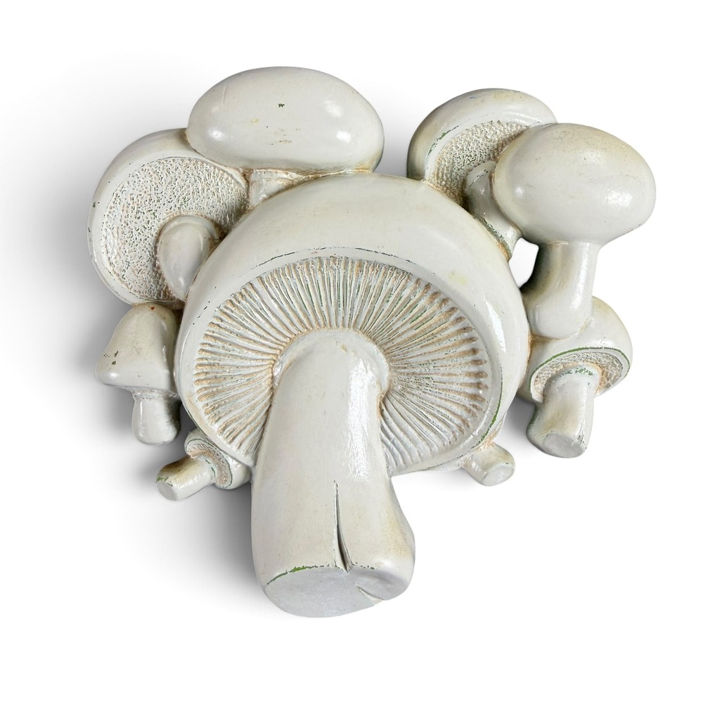 Vintage 1972 Homco Mushroom Wall Plaque Cream Fungi Decor MCM Retro